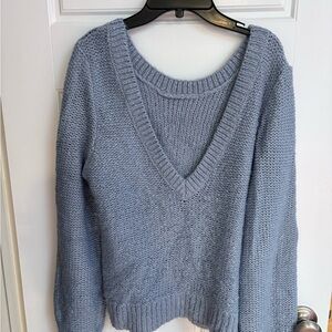 Abercrombie & Fitch Soft Blue V-Neck Sweater